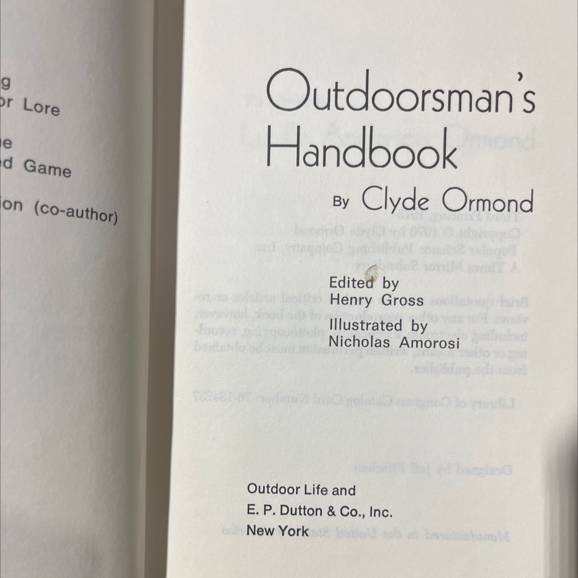 outdoorsman's handbook book, by Clyde Ormond, 1973 Hardcover image 2