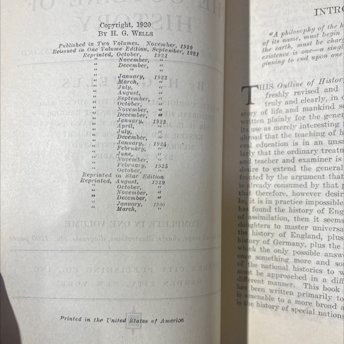 outline of history being a plain history of life and mankind book, by h. g. wells, 1921 Hardcover image 3