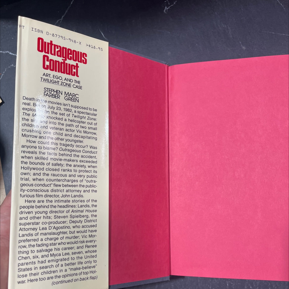 outrageous conduct art, ego, and the twilight zone case book, by Stephen Farber and Marc Green, 1988 Hardcover, First image 4