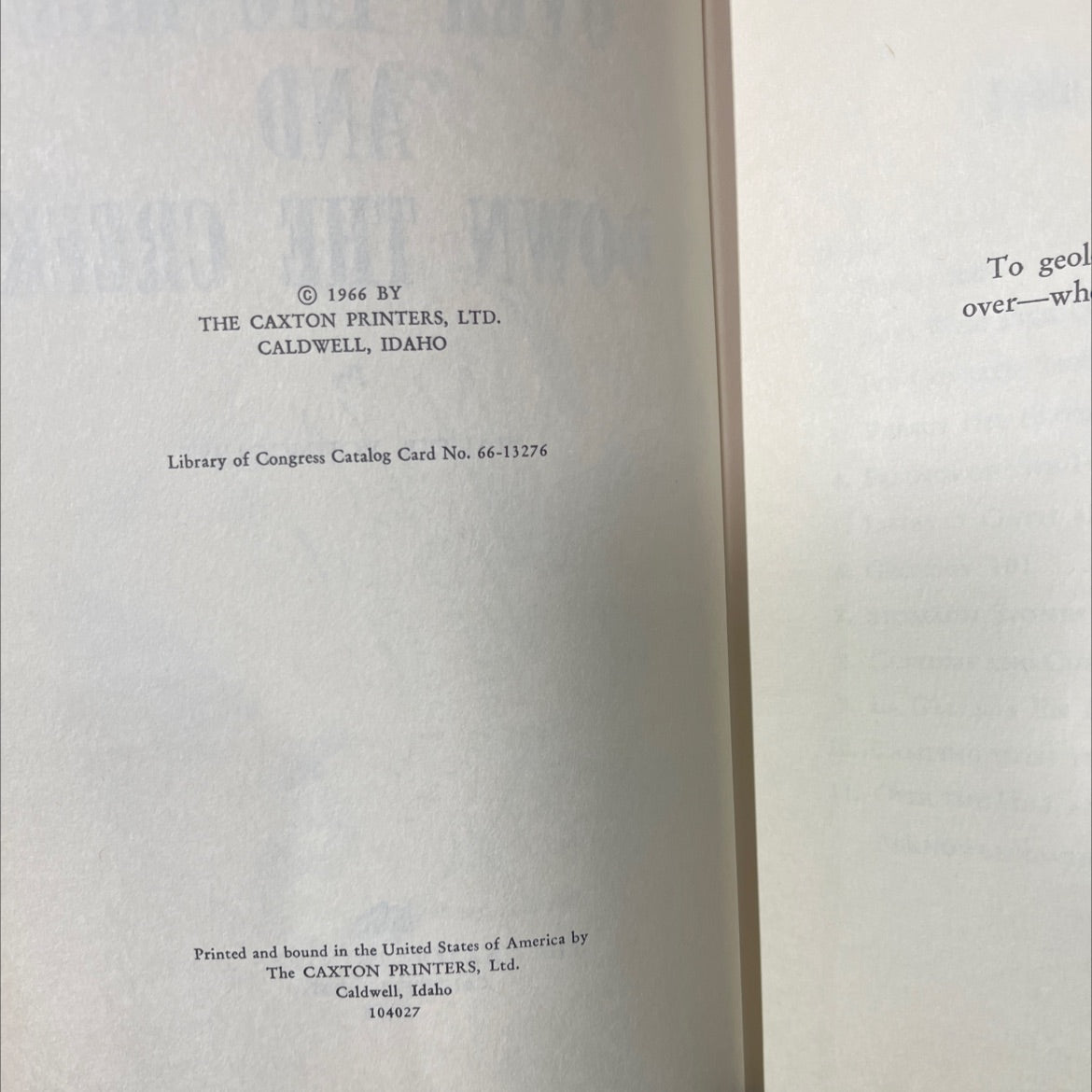 over the hill and down the creek book, by walter youngquist, 1966 Hardcover image 3