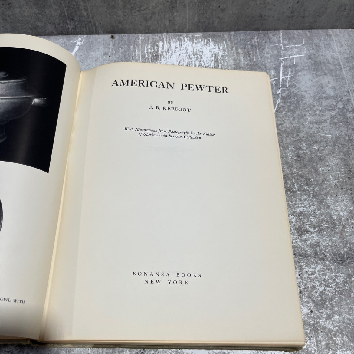 owl with american pewter book, by j. b. kerfoot, 1924 Leather image 2