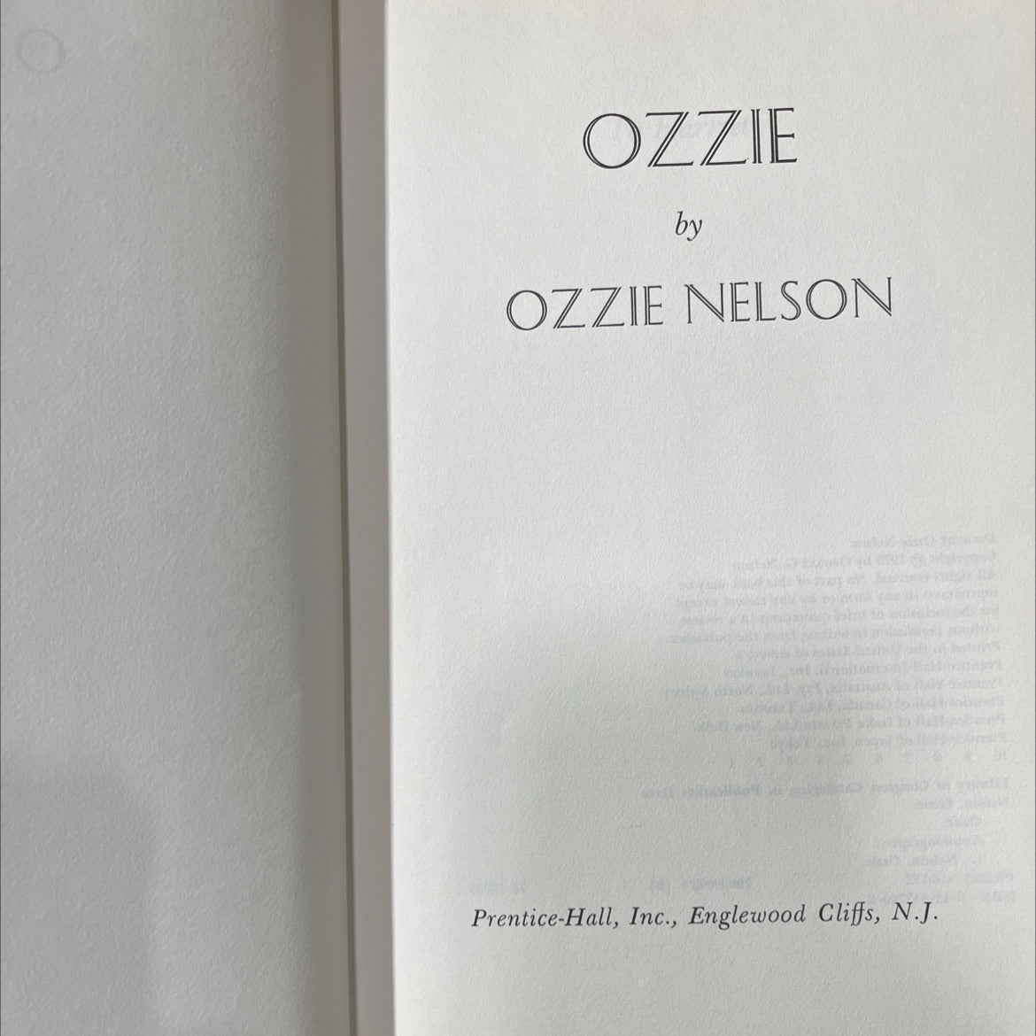 ozzie book, by ozzie nelson, 1973 Hardcover image 2