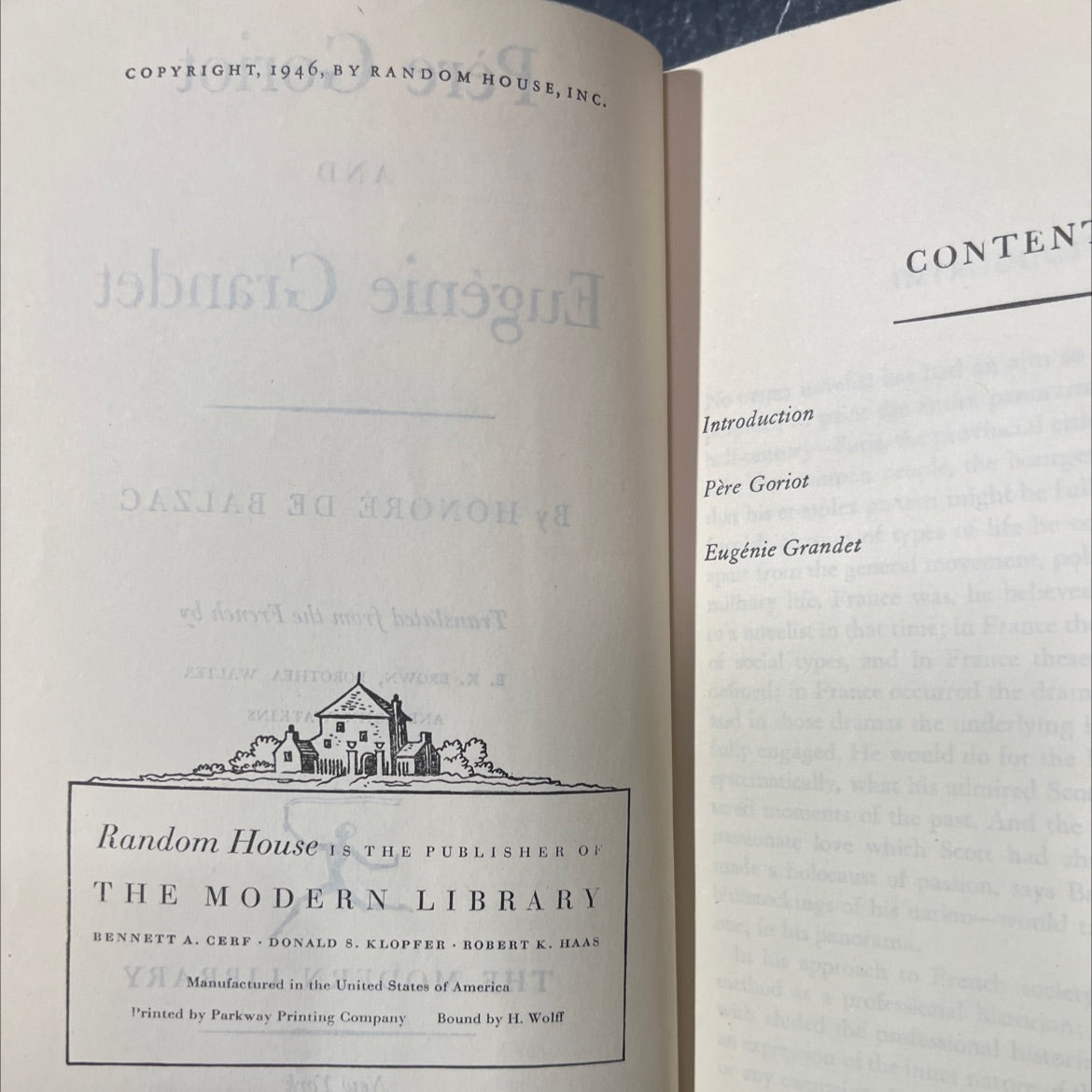 père goriot and eugénie grandet book, by honoré de balzac, 1946 Hardcover image 3