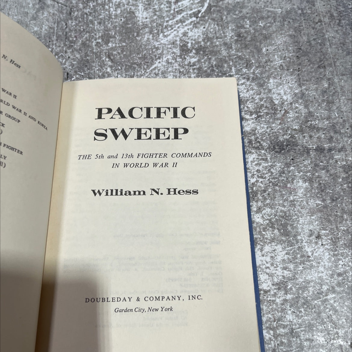 pacific sweep book, by William N. Hess, 1974 Hardcover image 2