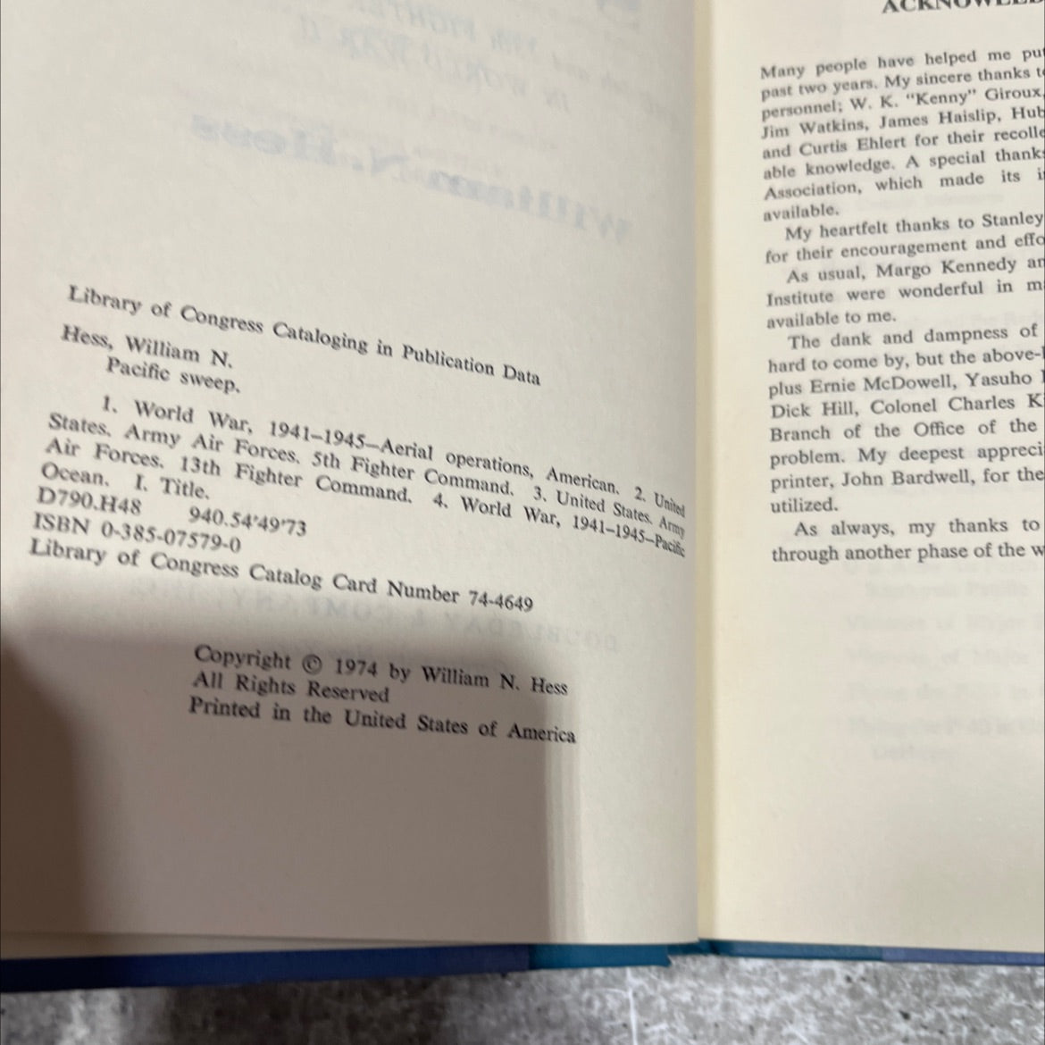 pacific sweep book, by William N. Hess, 1974 Hardcover image 3