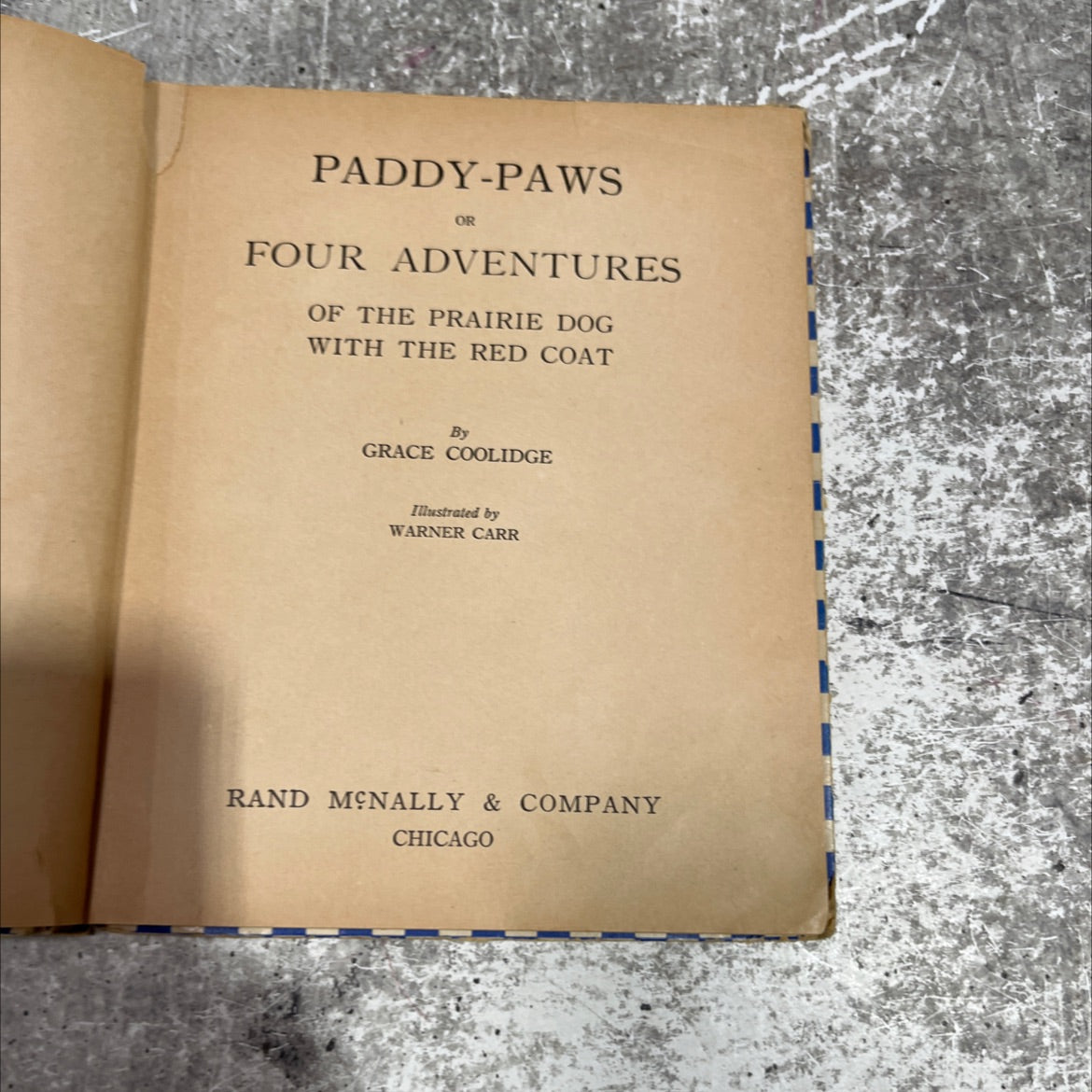 paddy-paws or four adventures of the prairie dog with the red coat book, by grace coolidge, 1937 Hardcover image 2