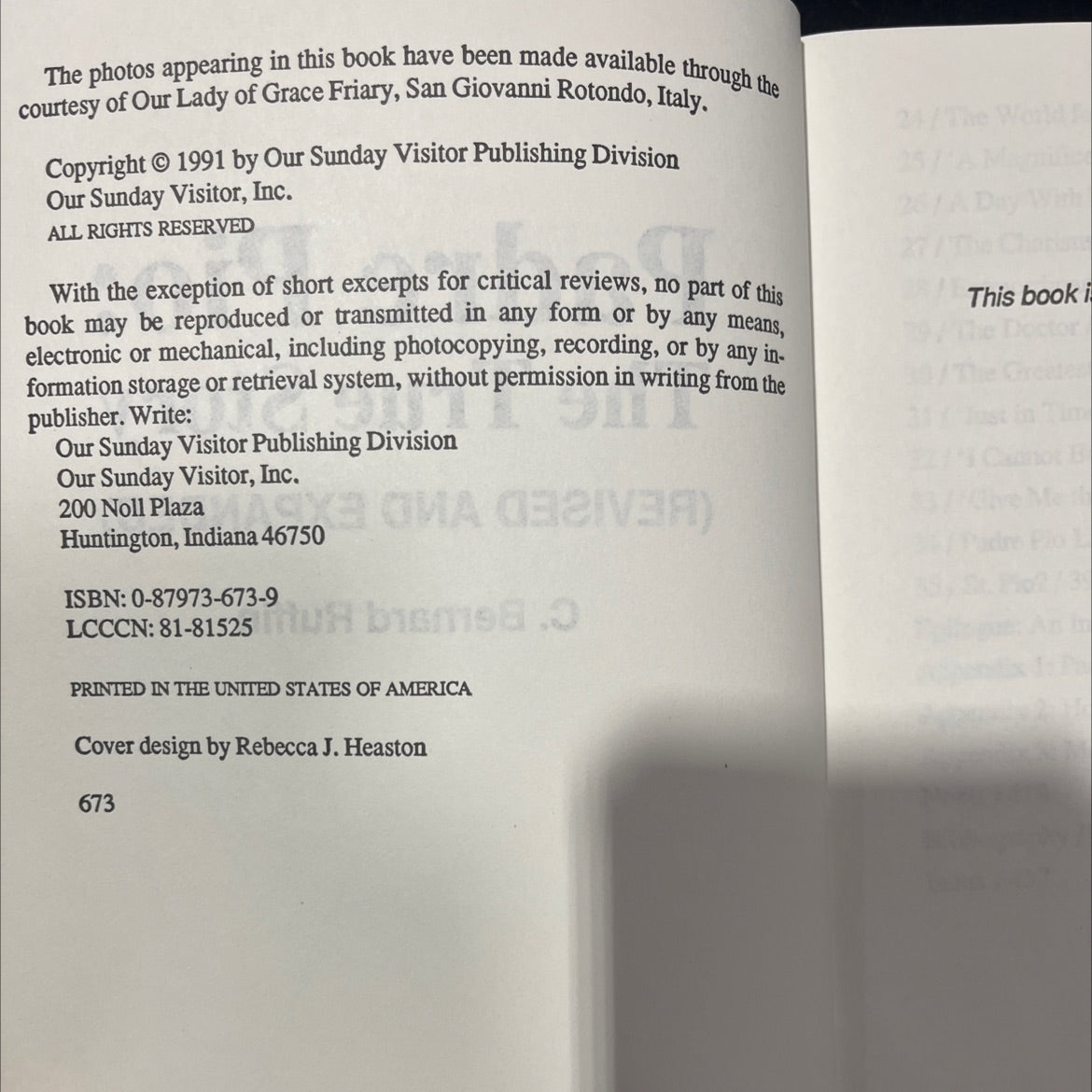 padre pio: the true story book, by c. bernard ruffin, 1991 Paperback image 3