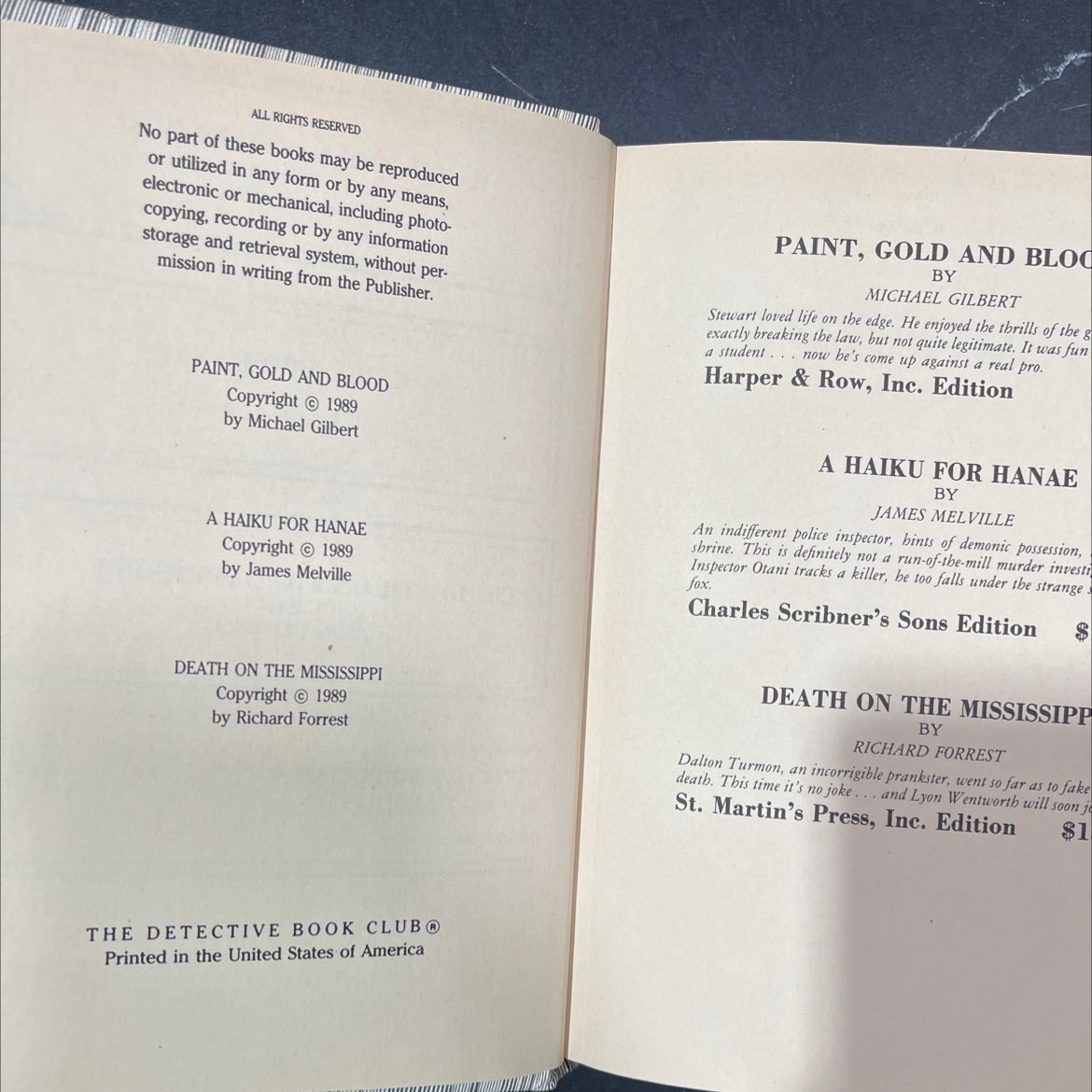 paint, gold and blood book, by michael gilbert, 1989 Hardcover image 3