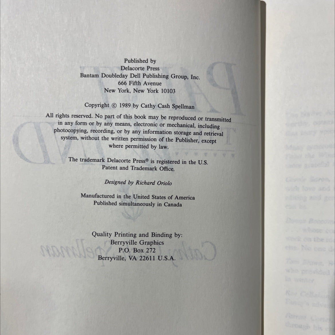 paint the wind book, by Cathy Cash Spellman, 1989 Hardcover image 3