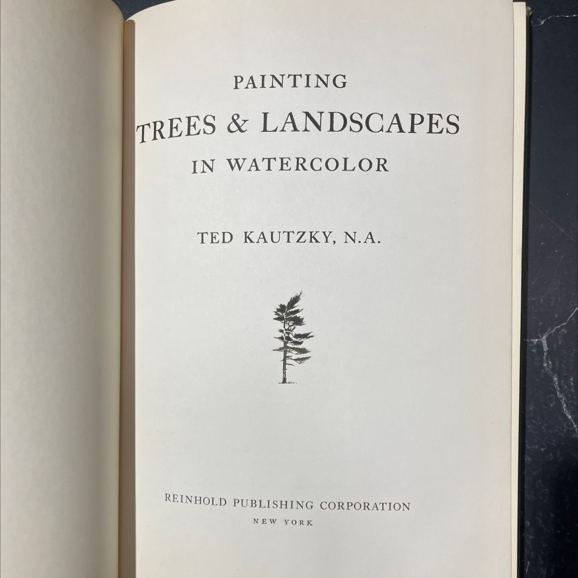 painting trees & landscapes in watercolor book, by ted kautzky, 1960 Hardcover image 2