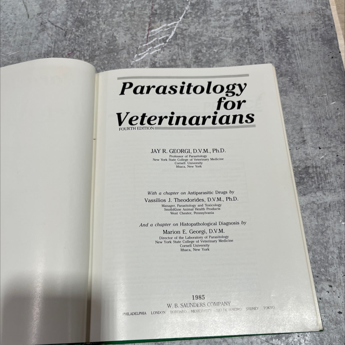 parasitology for veterinarians book, by jay r. georgi, 1985 Hardcover image 2
