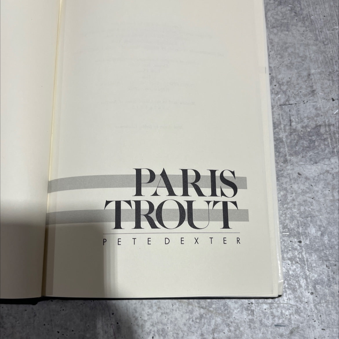 paris trout book, by pete dexter, 1988 Hardcover image 2