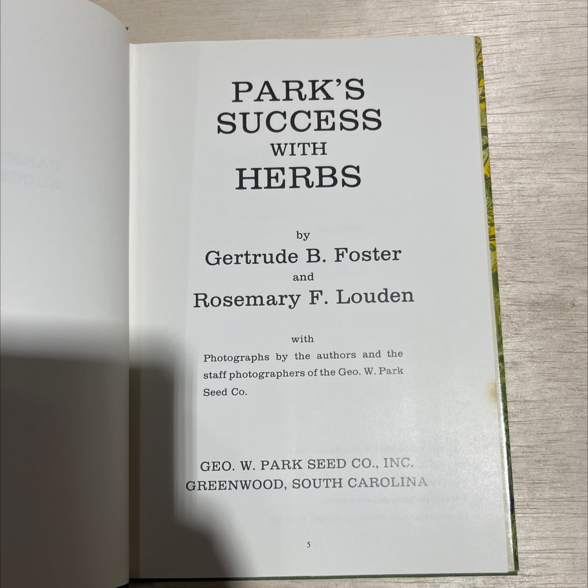 park's success with herbs book, by gertrude b. foster, rosemary f. louden, 1980 Hardcover image 2