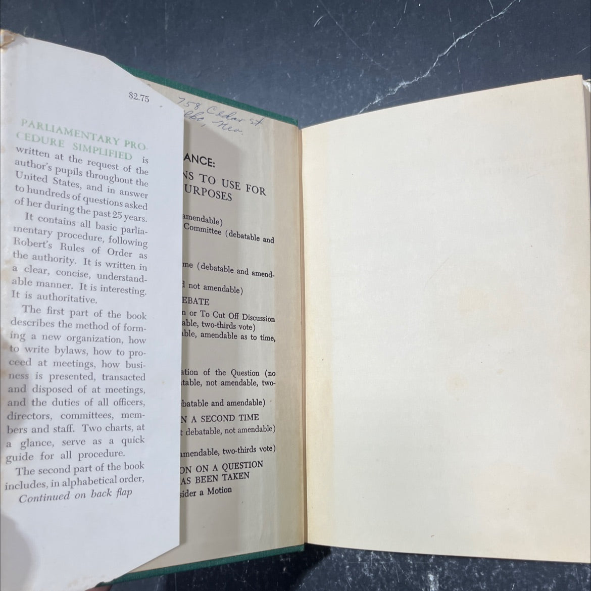 parliamentary procedure simplified book, by melanie f. menderson, 1959 Hardcover image 4