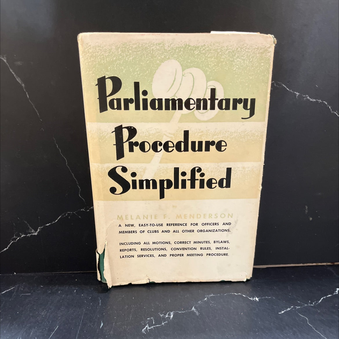 parliamentary procedure simplified book, by melanie f. menderson, 1959 Hardcover image 1