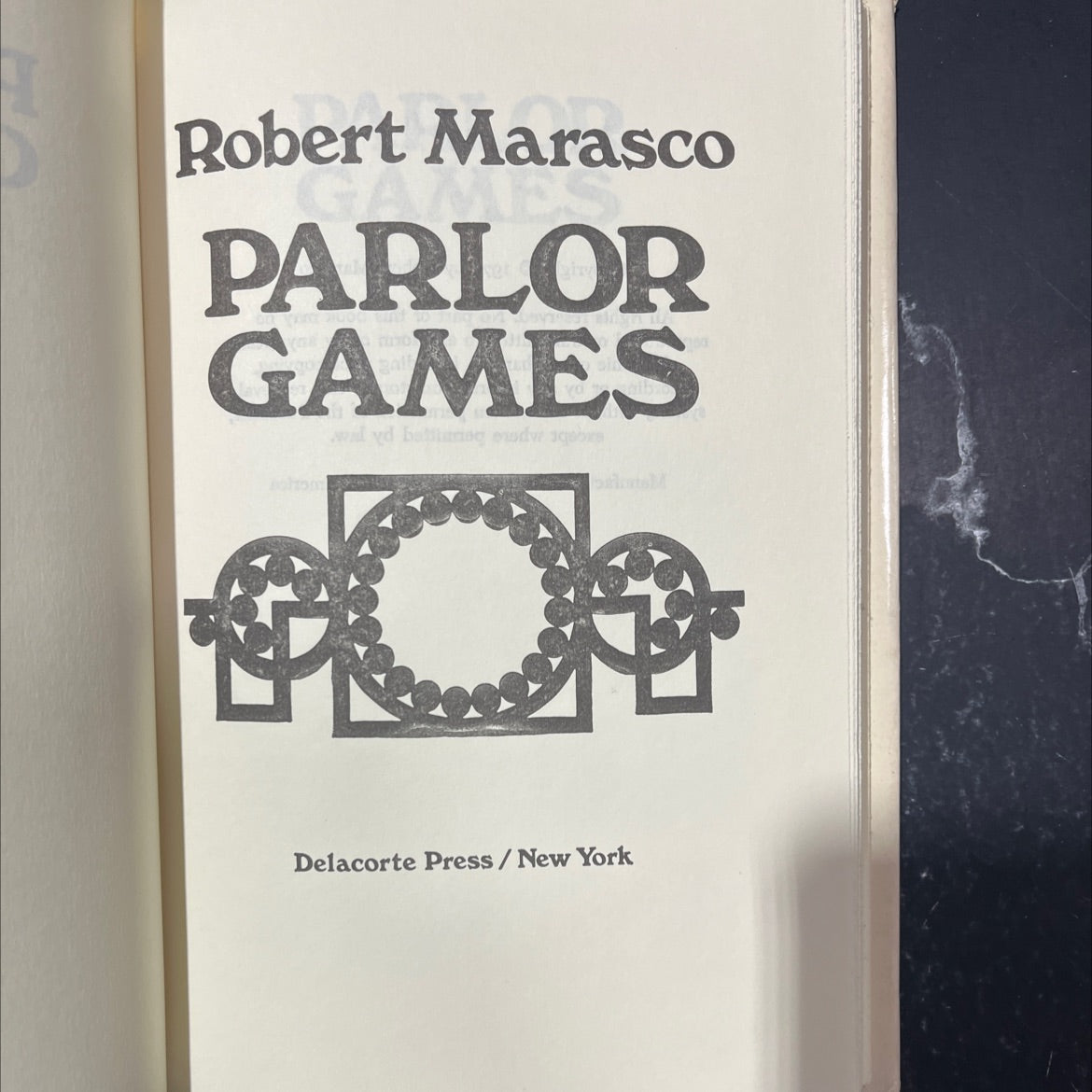 parlor games book, by Robert Marasco, 1979 Hardcover image 2
