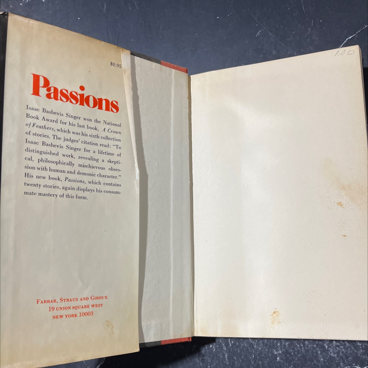 passions and other stories book, by isaac bashevis singer, 1975 Hardcover image 4
