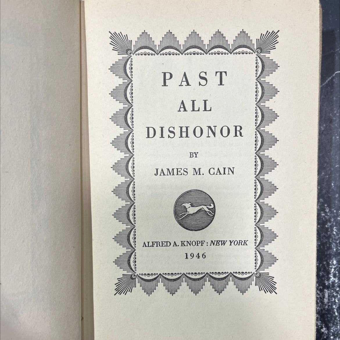 past all dishonor book, by james m. cain, 1946 Hardcover image 2