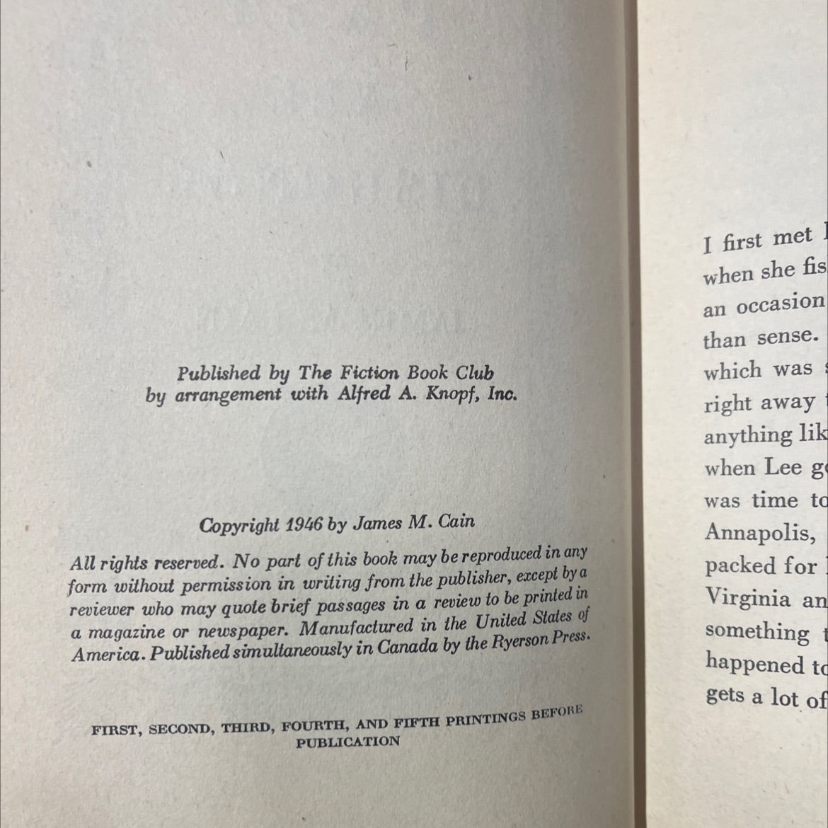 past all dishonor book, by james m. cain, 1946 Hardcover image 3