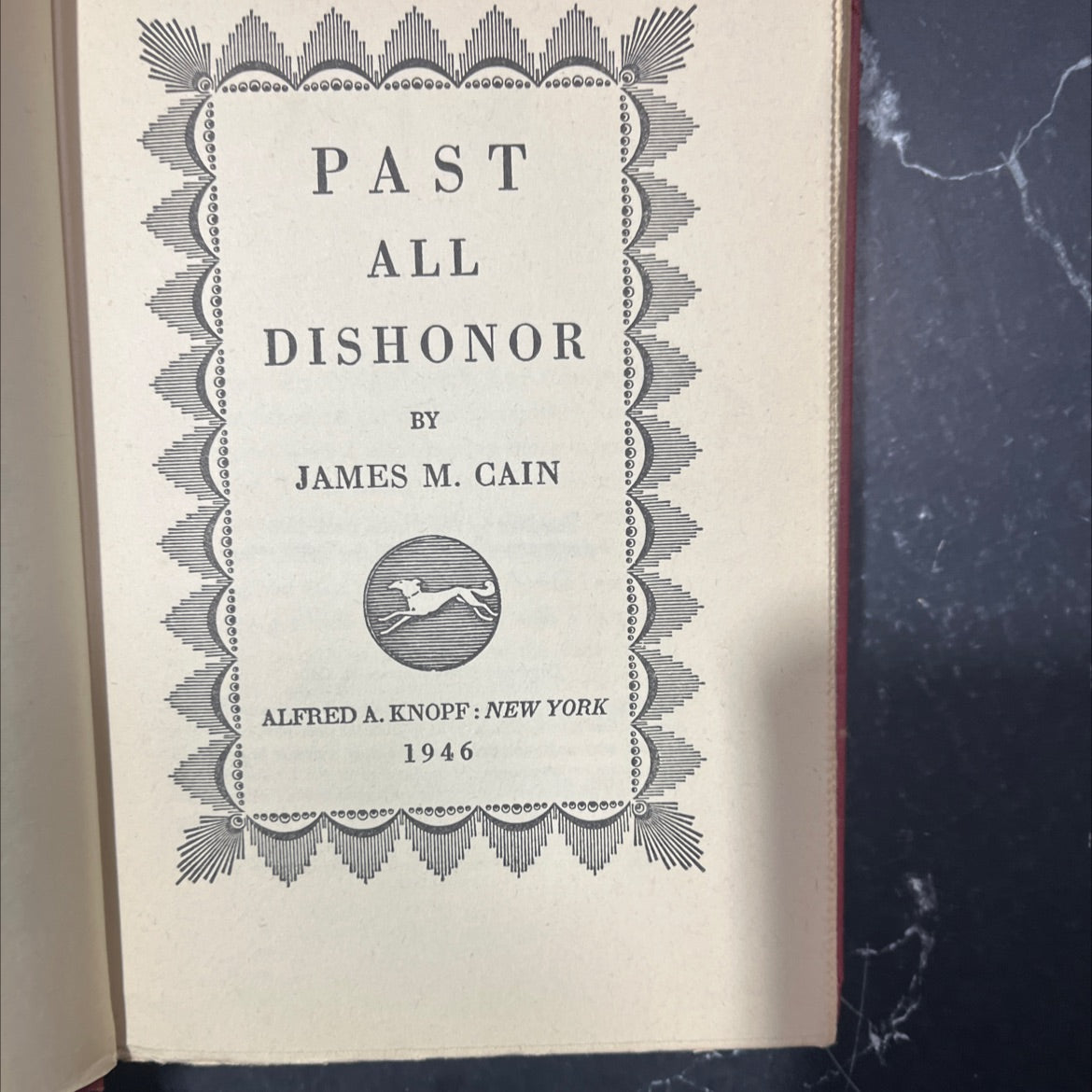 past all dishonor book, by james m. cain, 1946 Hardcover image 2