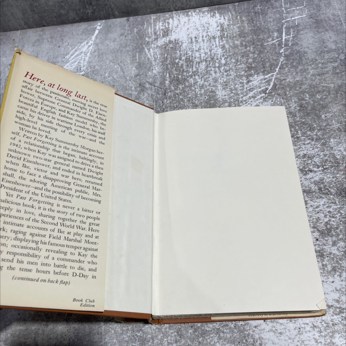 past forgetting my love affair with dwight d. eisenhower book, by kay summersby morgan, 1976 Hardcover image 4