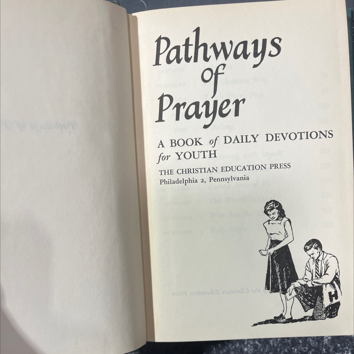 pathways of prayer belong a book of daily devotions for youth book, by unknown, 1953 Hardcover image 2