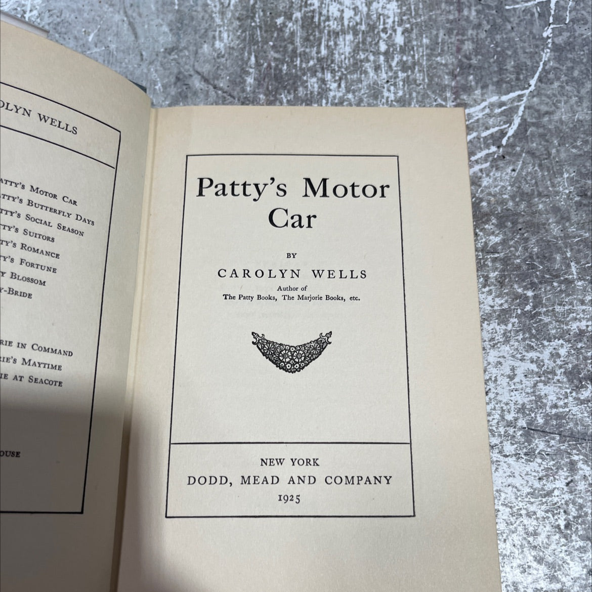patty's motor car book, by carolyn wells, 1925 Hardcover image 2