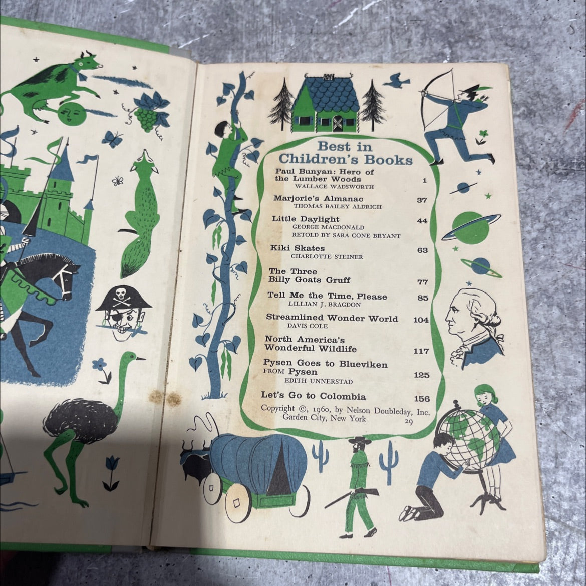 paul bunyan: hero of the lumber woods book, by wallace wadsworth, 1960 Hardcover image 3