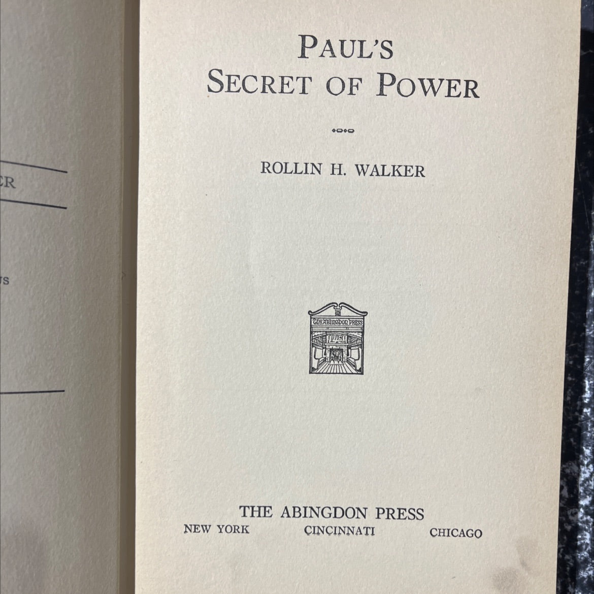 paul's secret of power book, by rollin h. walker, 1935 Hardcover image 2