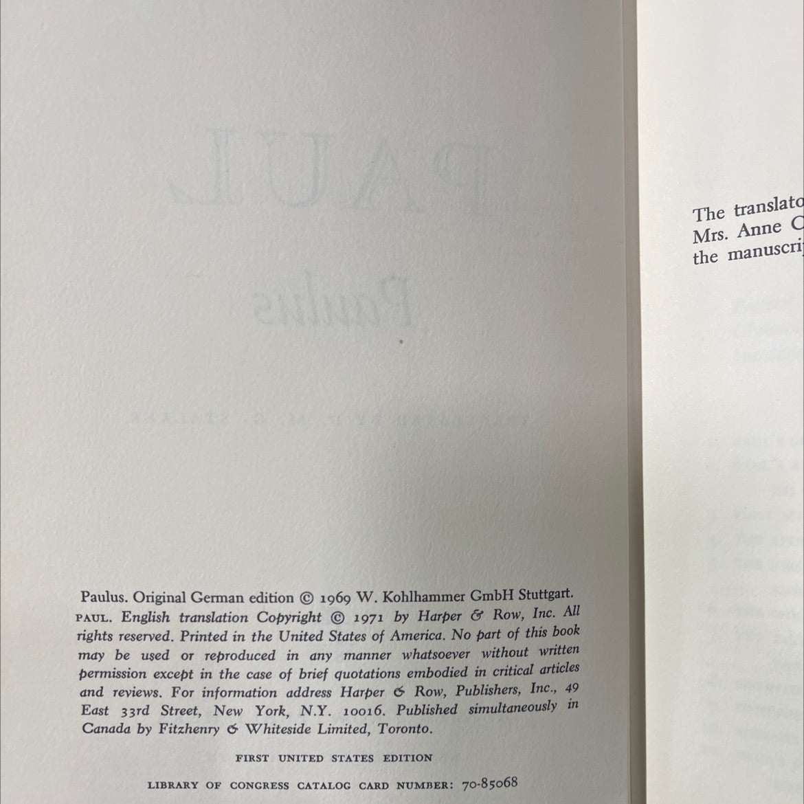 paulus book, by günther bornkamm, 1971 Hardcover image 3