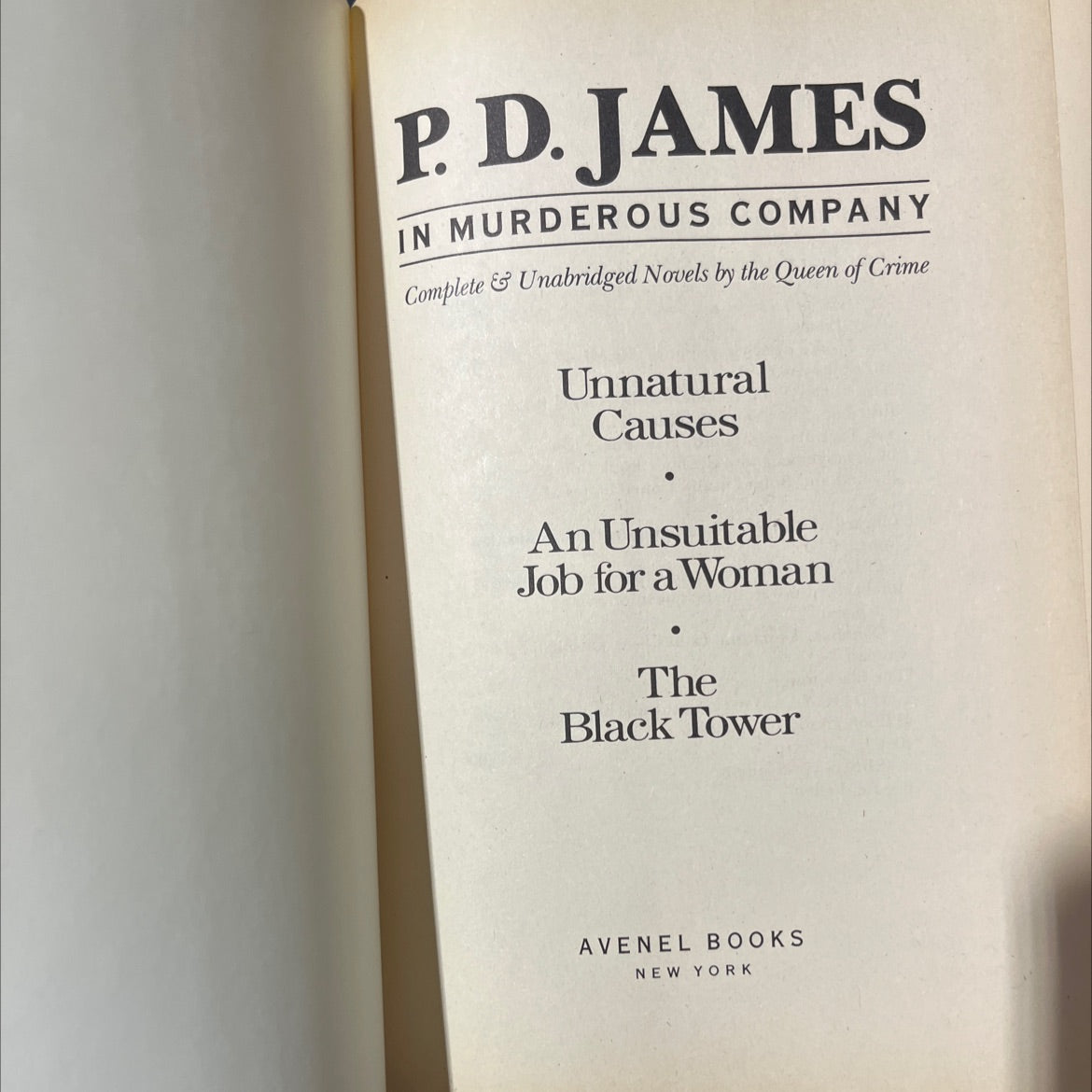 pd james in murderous company complete & unabridged novels by the queen of crime book, by P. D. James, 1988 Hardcover image 2