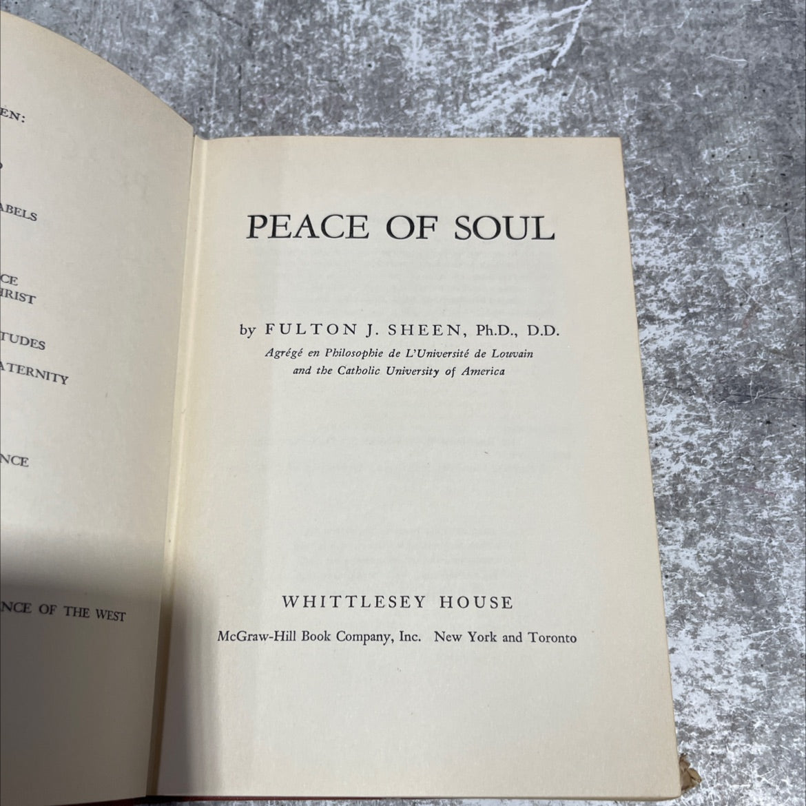 peace of soul book, by fulton j. sheen, ph.d., d.d., 1949 Hardcover image 2