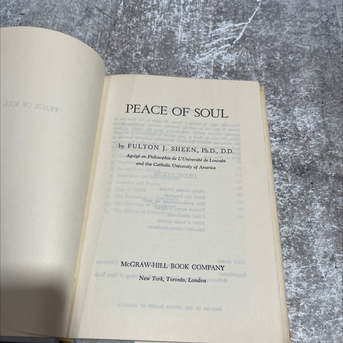 peace of soul book, by fulton j. sheen, 1949 Hardcover image 2