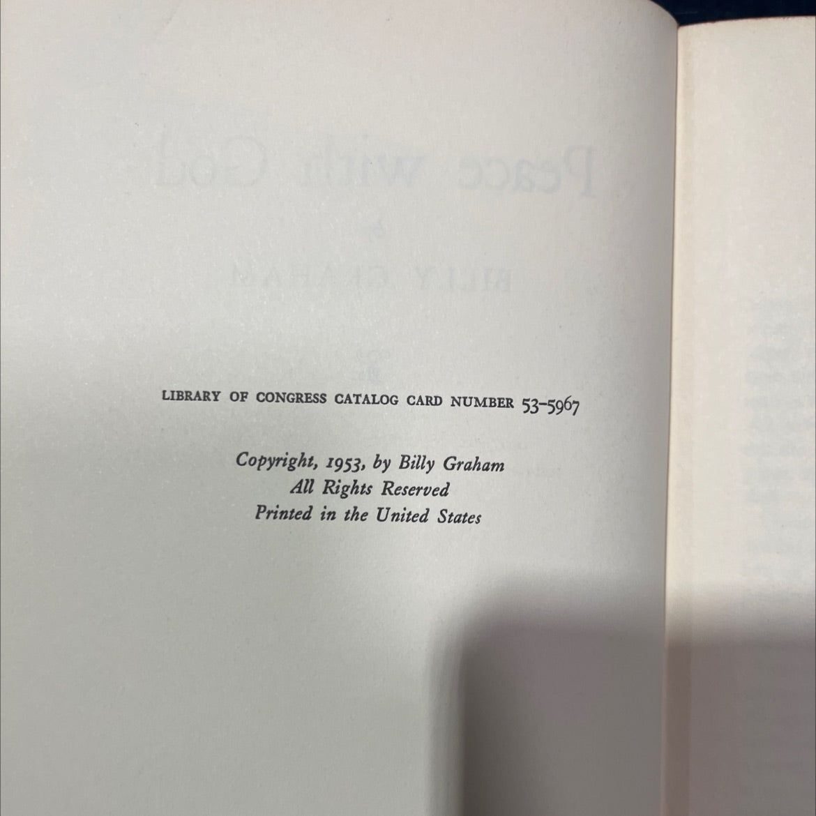 peace with god book, by billy graham, 1953 Hardcover image 3