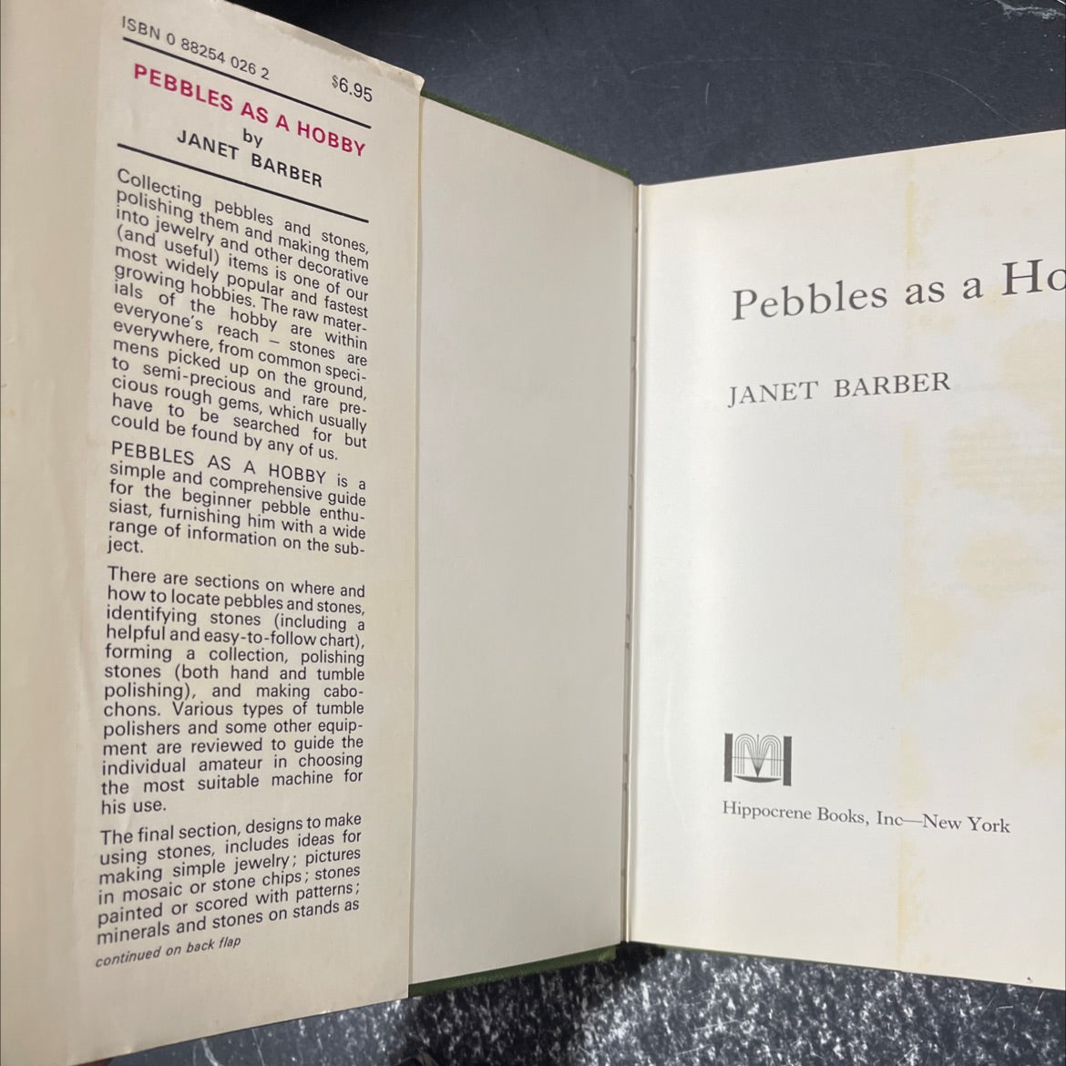 pebbles as a hobby book, by janet barber, 1972 Hardcover image 4