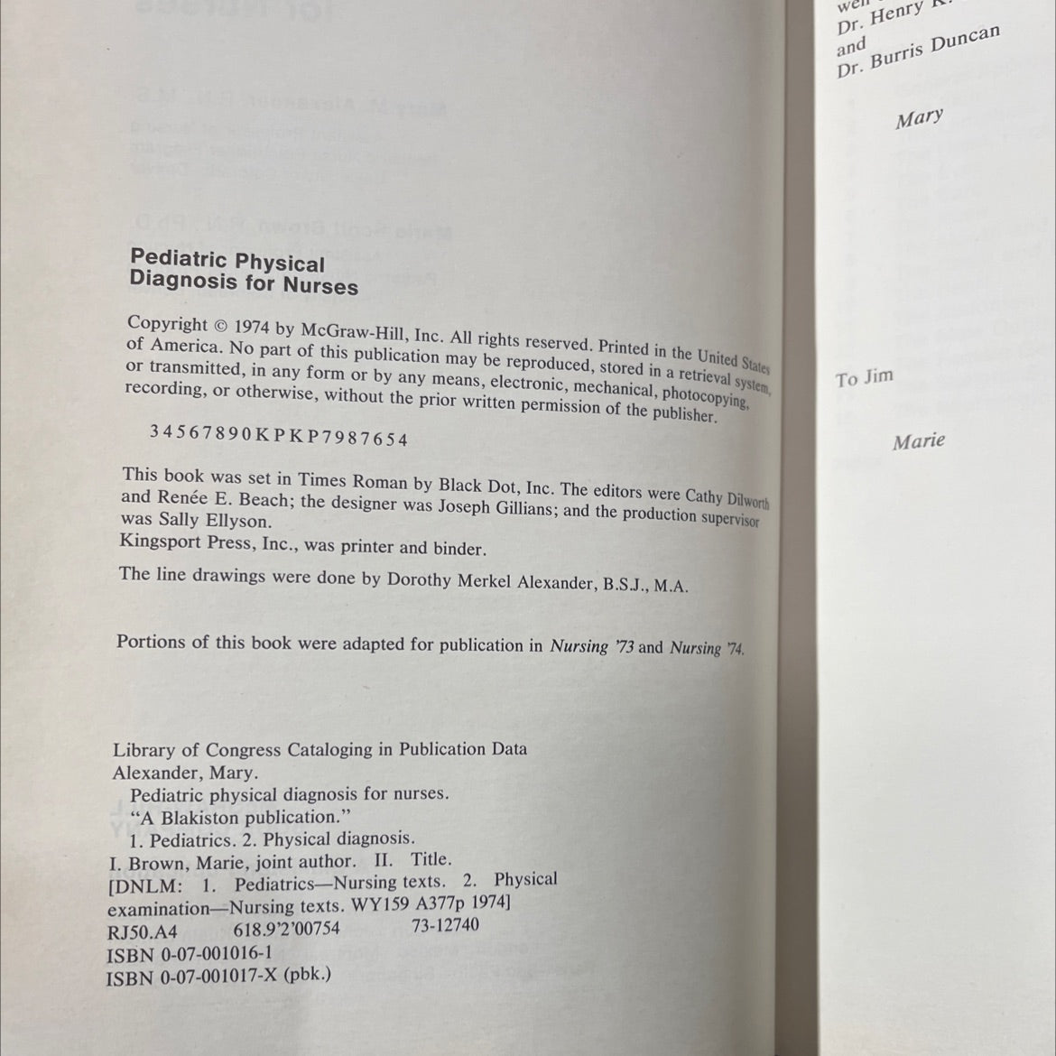 pediatric physical diagnosis for nurses book, by Mary M. Alexander, Marie Scott Brown, 1974 Hardcover image 3