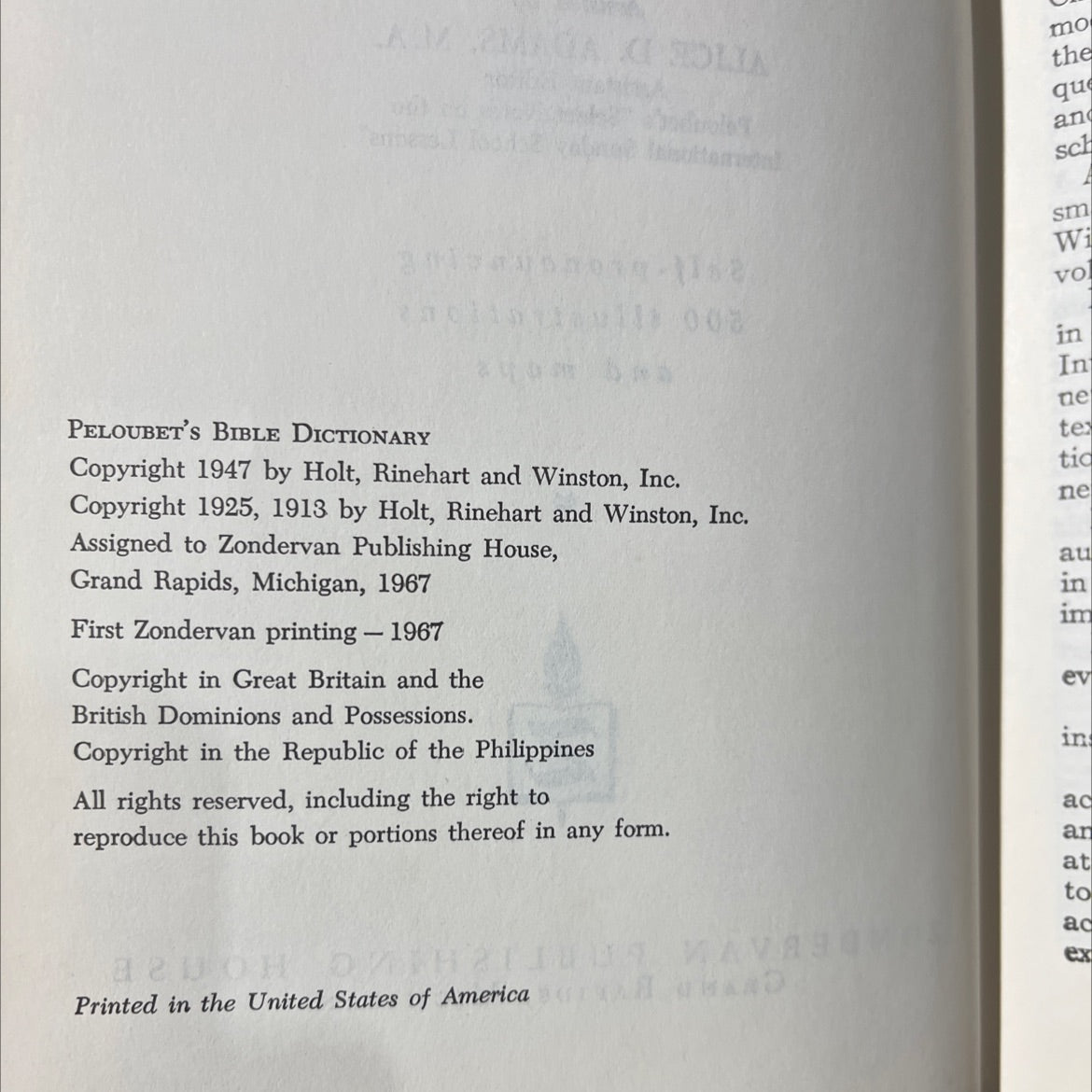 peloubet's bible dictionary based upon the foundation laid by william smith book, by f. n. peloubet, d.d., 1967 image 3