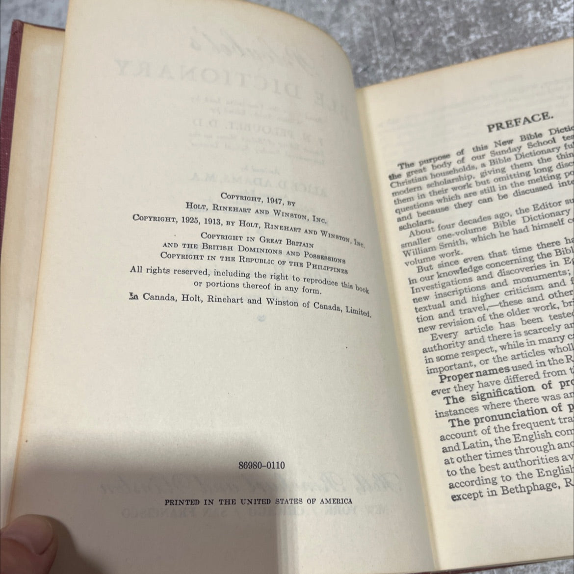peloubet's bible dictionary book, by f. n. peloubet, d. d., 1947 Hardcover image 3
