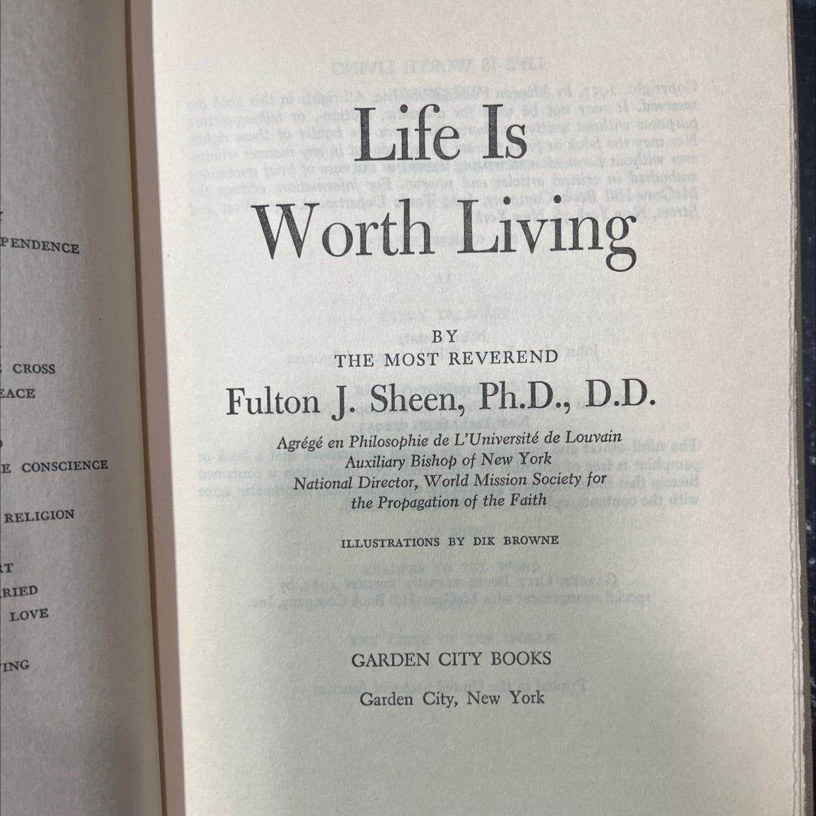 pendence life is worth living book, by Fulton J. Sheen, 1953 Hardcover image 2