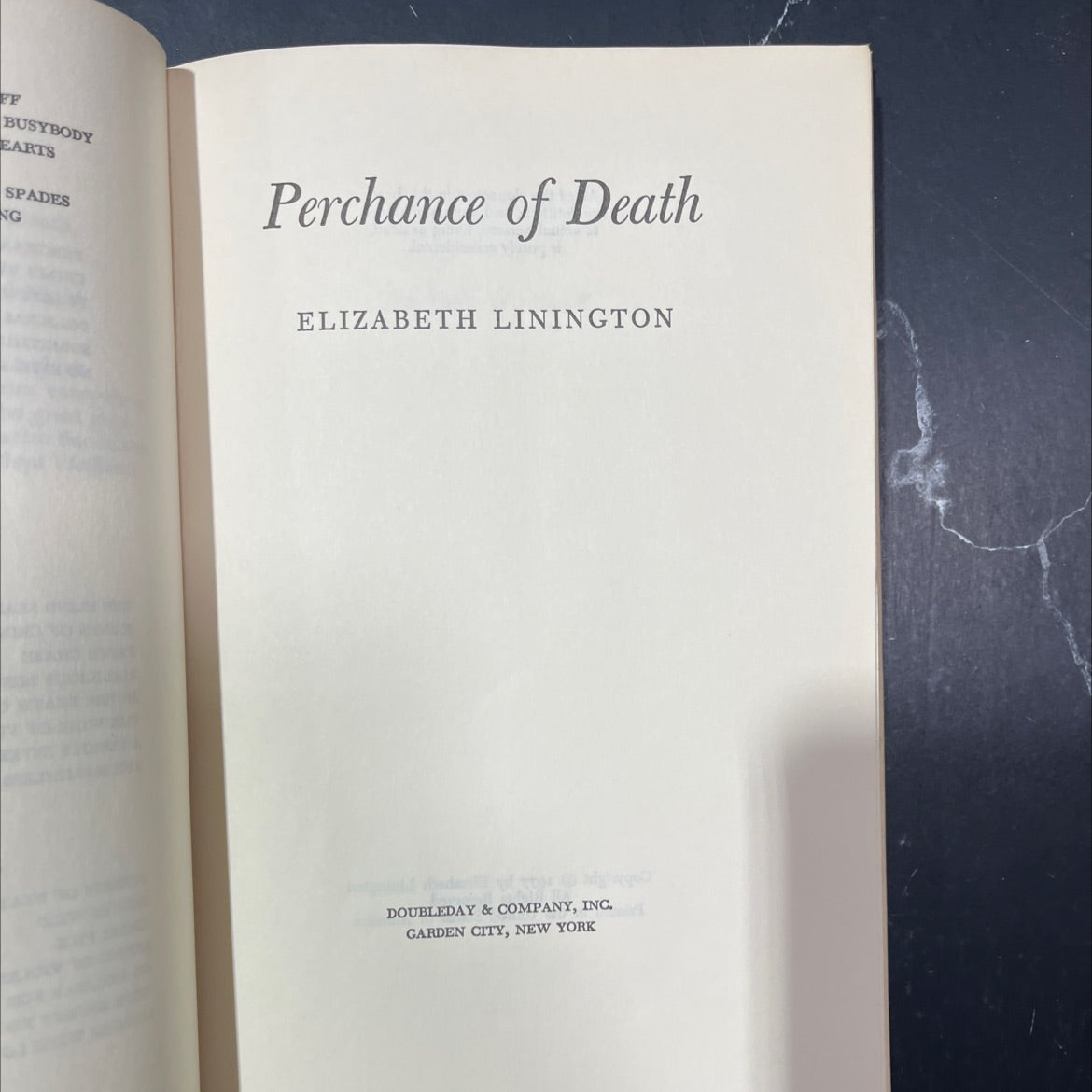 perchance of death book, by elizabeth linington, 1977 Hardcover image 2