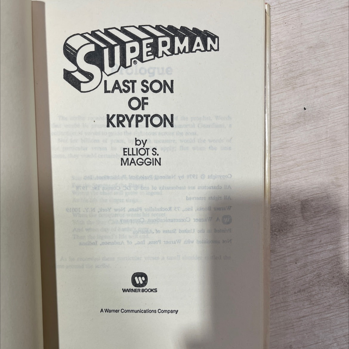perman super last son of krypton book, by elliot s. maggin, 1978 Hardcover, Vintage image 2