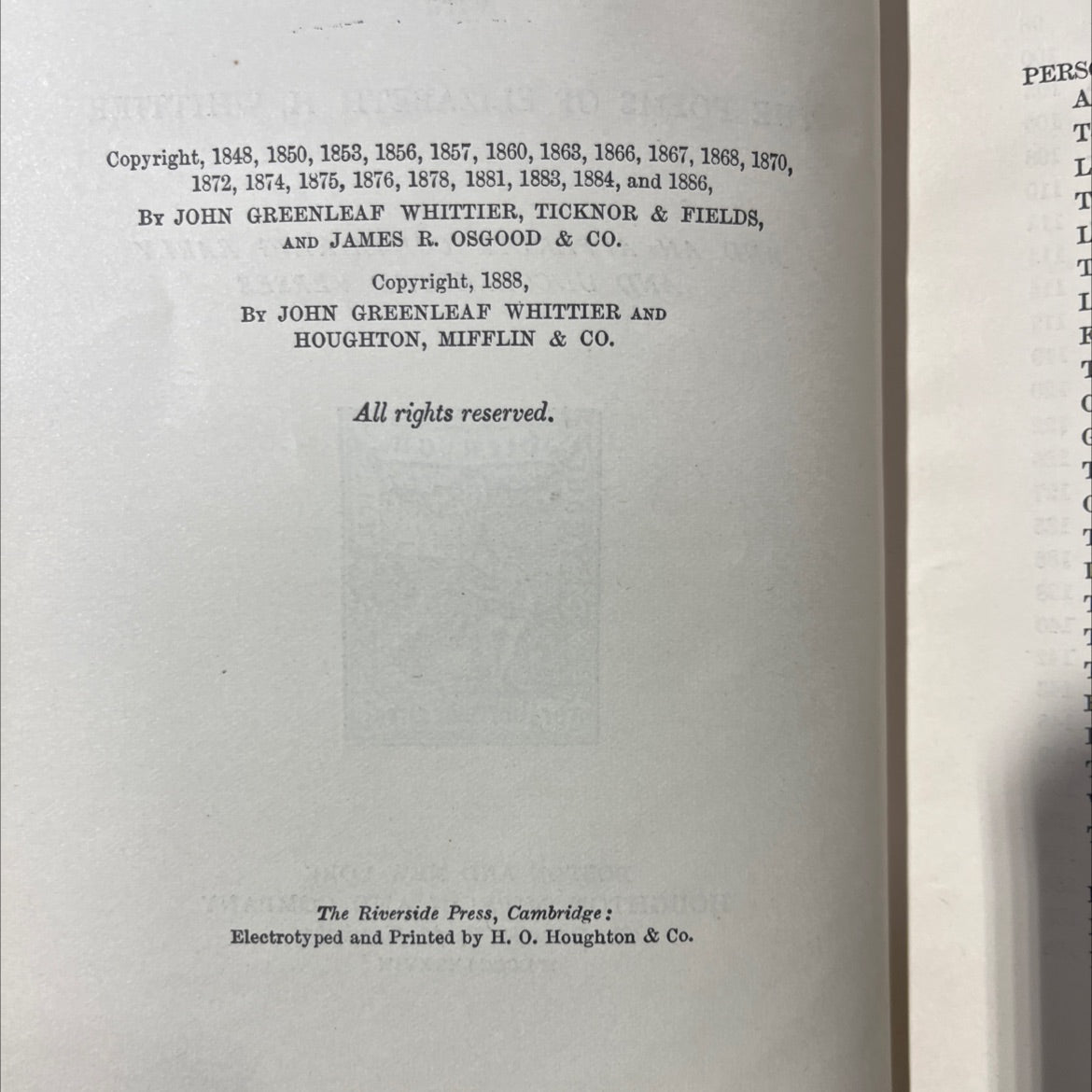 personal poems: occasional poems: the tent on the beach book, by john greenleaf whittier, 1888 Hardcover image 3