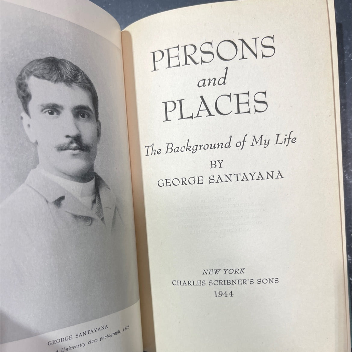 persons and places the background of my life book, by george santayana, 1944 Hardcover image 2