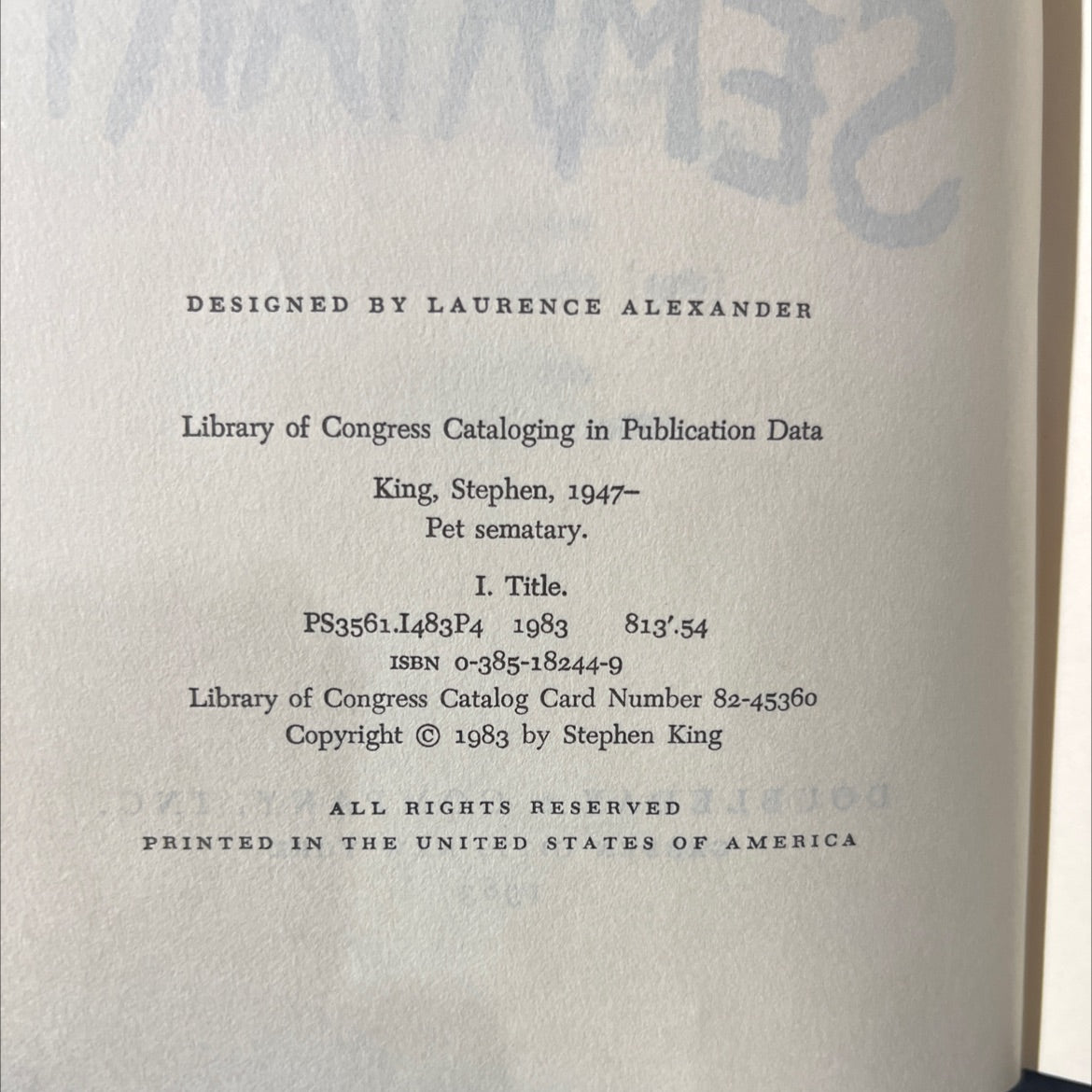 pet sematary book, by Stephen King, 1983 Hardcover image 3