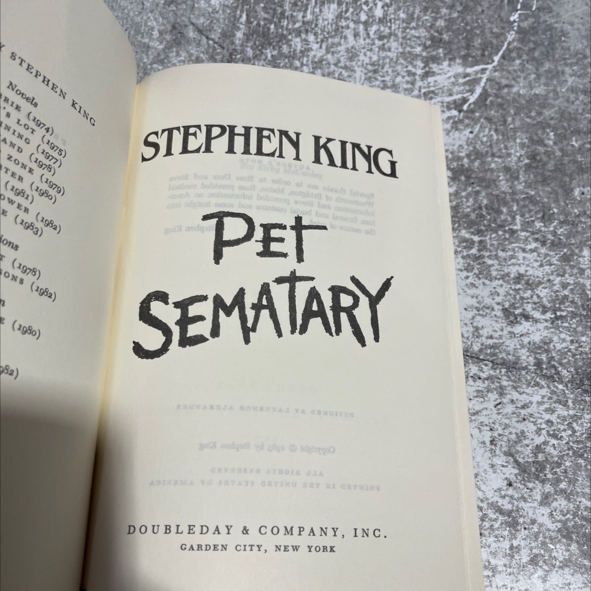 pet sematary book, by stephen king, 1983 Hardcover image 2