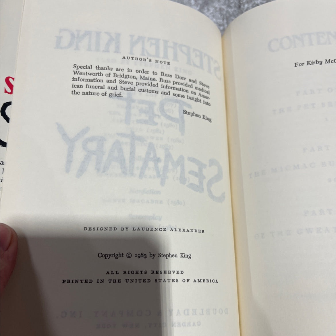 pet sematary book, by stephen king, 1983 Hardcover image 3