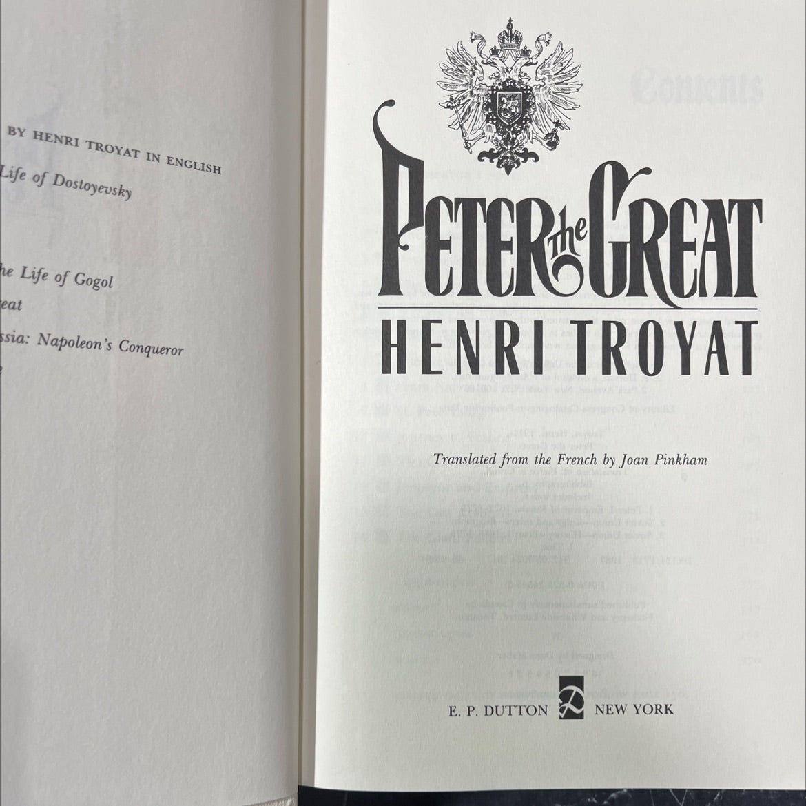 peter the great book, by henri troyat, 1987 Hardcover image 2