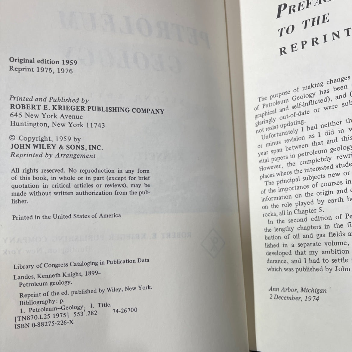 petroleum geology book, by kenneth k. landes, 1976 Hardcover image 3
