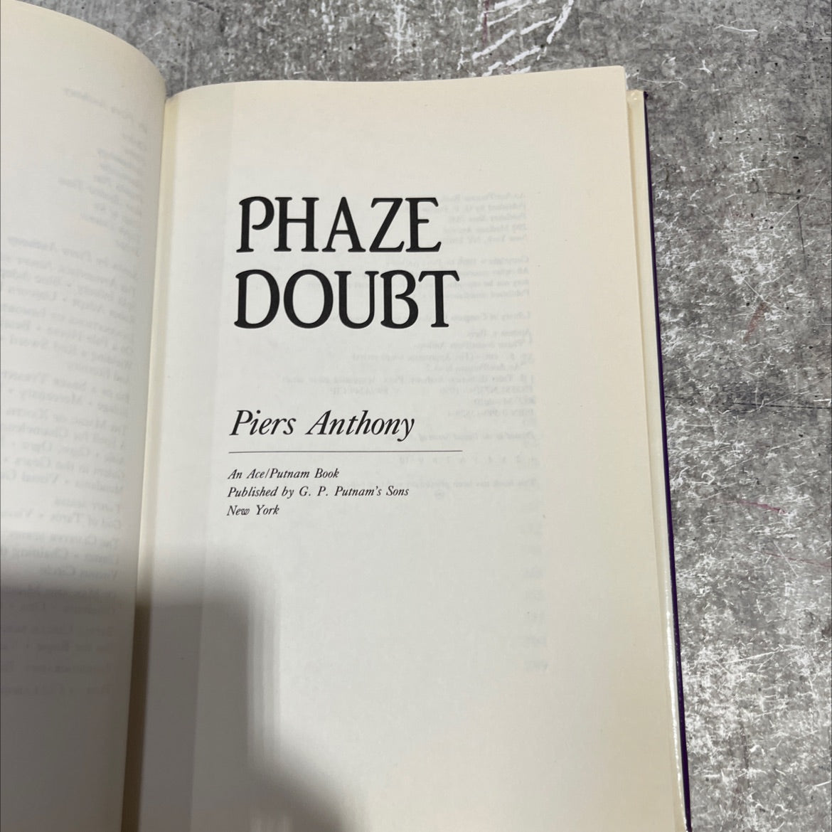 phaze doubt book, by piers anthony, 1990 Hardcover image 2