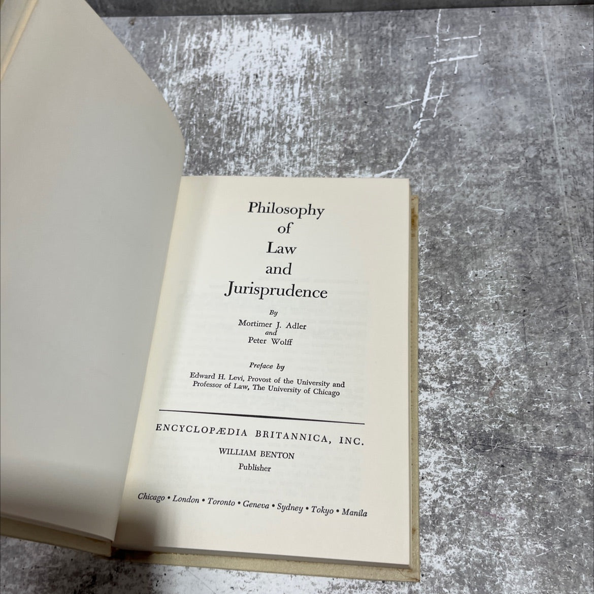 philosophy of law and jurisprudence book, by mortimer j. adler and peter wolff, 1961 Hardcover image 2